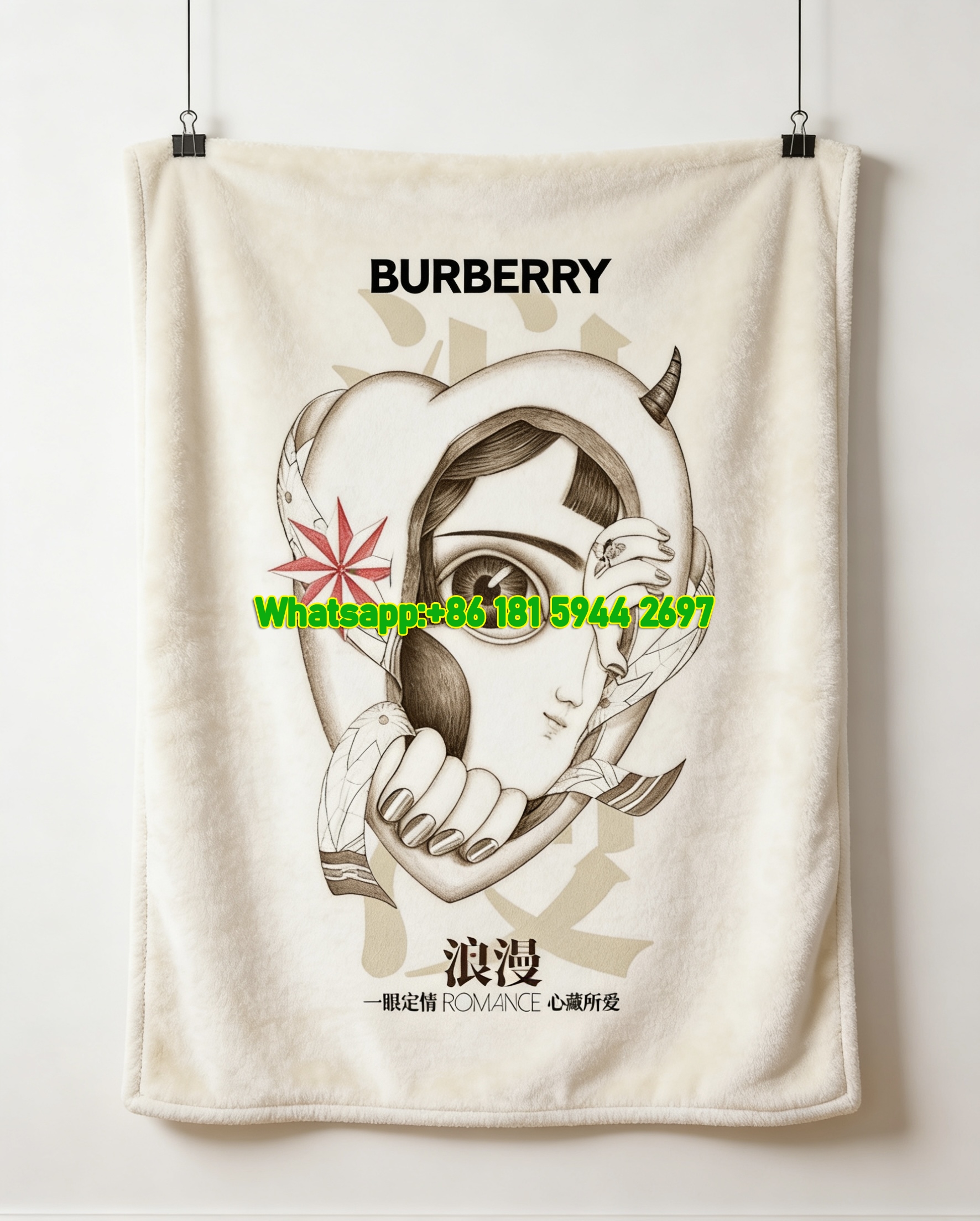 Burberry Romance Art Print Flannel Sofa Throw Blanket B208